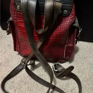 freebird | Bags | Freebird Red And Brown Crocembossed  display picture 2